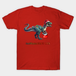 Santasaurs Rex: Dino-Mite Christmas Tee T-Shirt